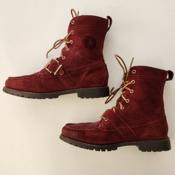 Polo Ralph Lauren Ranger Burgundy Lace-Up Boots - Picture 2 of 15